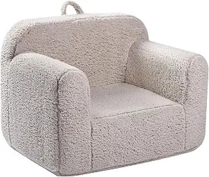 MOMCAYWEX Kids Snuggly-Soft Sherpa Chair, Comfy Sofa Chair, Light Grey