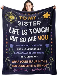 BAOERN Sister Birthday Gifts, to My Sister Blanket 50"x60"