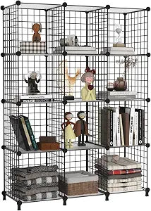 AWTATOS Wire 12 Cube Storage Organizer, Closet Storage Shelves Stackable