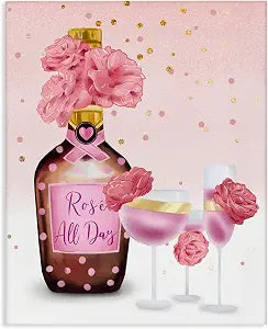 Stupell Industries 'Ros All Day with Pink Polka Dots'| Canvas Art