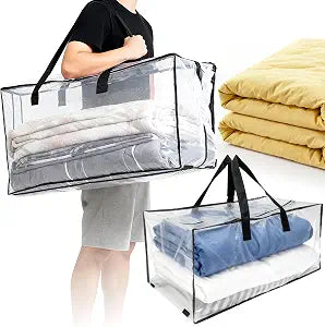 RAINFLOW Extra Large Moving Bags - Heavy Duty Clear Tote Bag 1PCS