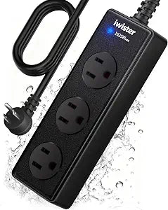 Outdoor Power Strip Weatherproof, 3FT Extension Cord, 3 AC Outlets