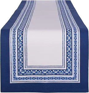 DII Table Top Dcor Collection Spring & Summer Table Runner, 14x72, Porto Stripe Print