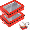 OUTXE 2 Pack 9x13 in Foil Pan Carrier with Lid, Stackable Foil Pan Holder