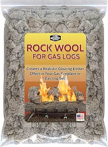 Midwest Hearth Rock Wool for Gas Fireplace Embers, Made in USA, 6 Oz