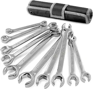 DURATECH Flare Nut Wrench Set, 10-Piece, 1/4"-7/8" & 9-21mm