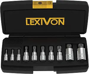 LEXIVON XZN Triple Square Spline Bit Socket Set, Premium S2 Alloy Steel | 10-Piece European Style M4 - M18 Set | Enhanced Storage Case (LX-145)