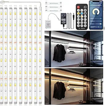 TJOY White Led Strip Lights with Motion Sensor, 10-Piece Kit with Remote