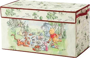 Disney Winnie the Pooh Toy Storage Trunk with Soft Lid, Large Collapsible Toy Box Organizer for Kids, Durable Storage Chest for Books, Clothes & Playroom Storage, 28.5" x 14.5" x 16"