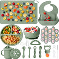 19 Pcs Silicone Baby Feeding Set Eating Essentials for Newborn