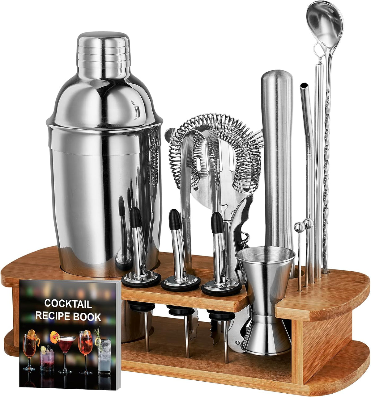 FineDine Stainless Steel Bar Set Cocktail Shaker Set Bartender Kit