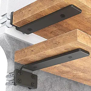 Goovilla Shelf Bracket, Floating Shelf Brackets 6 inch Long, 6 Pack, Black