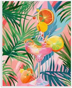 Jungle Citrus Cocktail Kitchen, 16 x 20 Inch Canvas Wall Art