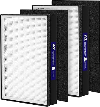 2 Pack A2 Replacement Filter Compatible with 3M Filtrete Room Air Purifier Models FAP-C02-A2, FAP-C03-A2, FAP-T03-A2, Part # 1150101