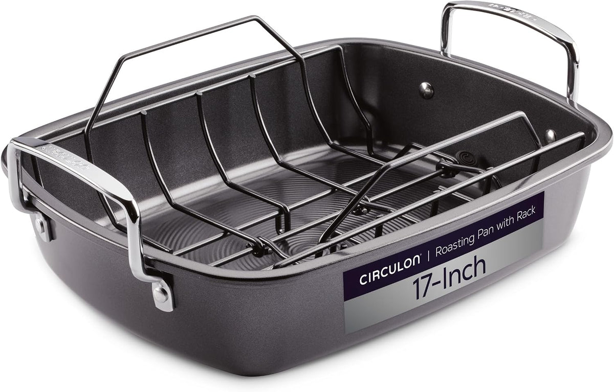 Circulon Ultra-Lasting Nonstick Roasting Pan with Rack, 17 x 13-Inch