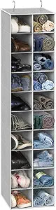 Simple Houseware 20 Section Shelves Hanging Shoes Organizer, Gray