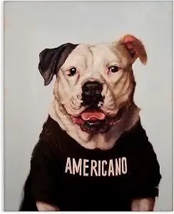 Americano Coffee Dog Portrait, 24 x 30 Inch Canvas Wall Art