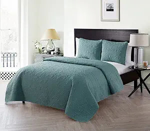 VCNY Home Quilt Full/Queen Bed Set, Caroline, Sage, 3-Piece Bedding