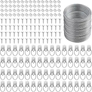 181 Pcs Picture Hanging Kit Wire D Ring Hangers Metal Frame