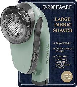 Farberware Fabric Shaver & Lint Remover for Clothing, Large, Triple Blade