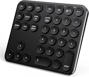 iClever Bluetooth Number Pad, Multi-Device Wireless Numeric Keypad, USB-C Rechargeable, 35 Keys Portable Numpad for Data Entry, Financial Accounting, Compatible with Laptop, Mac, iMac, Tablet, PC