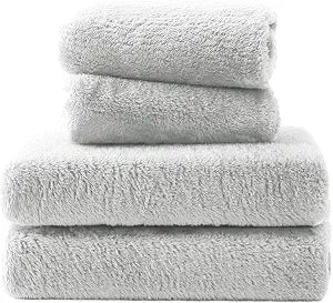 Fleece Fitted Sheet,3-Piece Set,Cozy and Luxury Full Fitted Bed Sheet with 15 Inch Deep Pocket-Includes One Light Gray Fitted Sheet, Two 20 * 30" Pillowcases (Light Gray, Full)