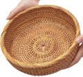9.2" Medium Rattan Wicker Bread Basket, Fruit Basket for Kitchen Counter