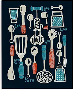 Kitchen Measurement Utensils, 16 x 20 Inch Canvas Wall Art