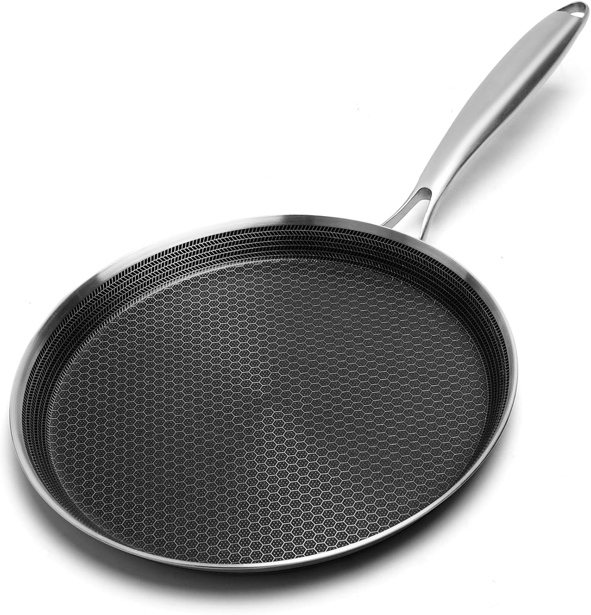 Innerwell 10 Inch Stainless Steel Crepe Pan,Nonstick dosa tawa