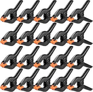 Toresano Spring Clamp, 20 Packs Plastic Spring Clamps Heavy Duty for Crafts