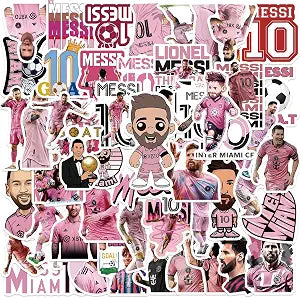 Messi Stickers Soccer Player 110Pcs - Super Star Stickers Football 2026 World Cup Miami Pink Lionel Gift Vinyl Seal Adhesive Decal Label for Fans Window Tumblers Bumper Teens