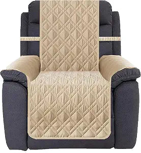 Ameritex Waterproof Nonslip Recliner Cover Stay in Place, Dog Chair Cover Furniture Protector, Ideal Recliner Slipcovers for Pets and Kids (Beige, 23")