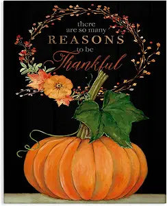 Stupell Industries Thankful Pumpkin Holiday, 16 x 20 Inch Canvas Wall Art