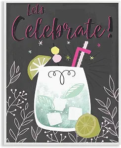 Celebrate Cocktail Phrase Kitchen, 11 x 14 Inch Framed Gicle Print