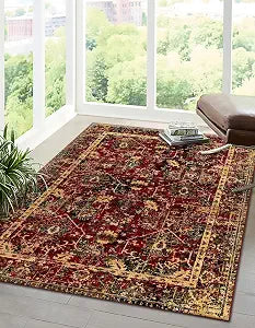 Unique Loom Saturn Collection Area Rug - Ion (2' x 3' 1" Rectangle, Burgundy/ Beige)