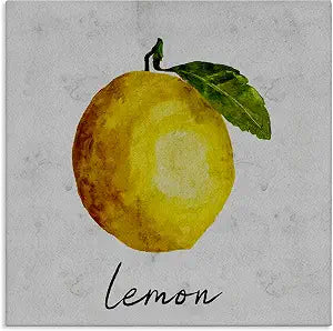 Kitchen Lemon Leaf Still Life, 24 x 24 Inch Canvas Wall Art