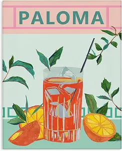 Paloma Tropical Cocktail Leaf, 24 x 30 Inch Canvas Wall Art