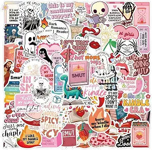 110PCS Book Stickers for Kindle Adult, Spicy Bookish Reading Dark Romance Booktok Dirty Sticker Pack for Ebook Reader Case Laptop Water Bottle Waterproof Vinyl Decal Gifts for Women(Smutty-110)