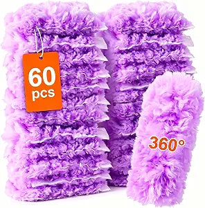 60 Count 360 Heavy Duty Duster Refills Compatible with Swiffer Purple
