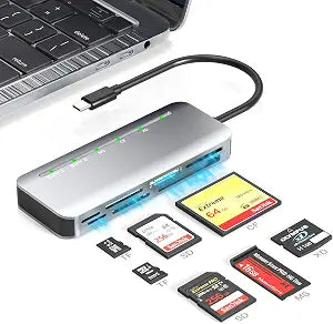 Memory Stick Pro Duo Card Reader, 7 in1 Memory Stick Pro Duo Adapter USB C for SD/TF/CF/XD/MS, Multi Card Reader for Camera, Game Trail Camera, Phone, Tablet, Laptop, Android