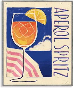 Retro Aperol Spritz Cocktail, 16 x 20 Inch Framed Gicle Print