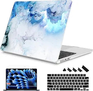 Mektron for 2026/2025/2024/2023 MacBook Air 15 INCH M5 A3448 /M4 A3241 /M3 A3114 /M2 A2941 Case, Printed Plastic Hard Shell Cover with 15.3" Liquid Retina Display Touch ID, Cloud & Lightning