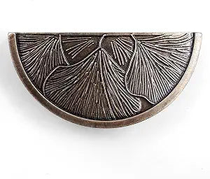 JETLAND Ginkgo Leaf Cup Pulls - 3" Hole Centers, Antique Brass Cabinet Drawer Handles, 4 Pack, CP0609AB076