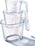 -BINGBING- Measuring Cups Set of 3, Plastic, Nesting Design, Pour Spout