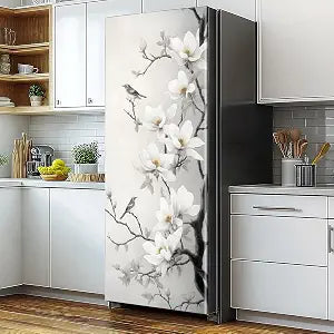 Self-Adhesive Vinyl Refrigerator Stickers Peel and Stick Removable Wallpaper for Door Wall Furniture Wrinkle-Resistant Waterproof No Residue DIY Home Decor (Yulan, 32.3"x78.7")