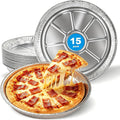 15 Pack Disposable Pizza Pans - 12 Inch Round Aluminum Pizza Pan for Individual Pizzas, Cookies, Cakes, Round Foil Pizza Pans Trays, Large Serving Trays for Pizza, Baking, Catering & Parties