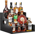 KLM Liquor Bottle Display Shelf, Coffee Syrup Rack Organizer,Black