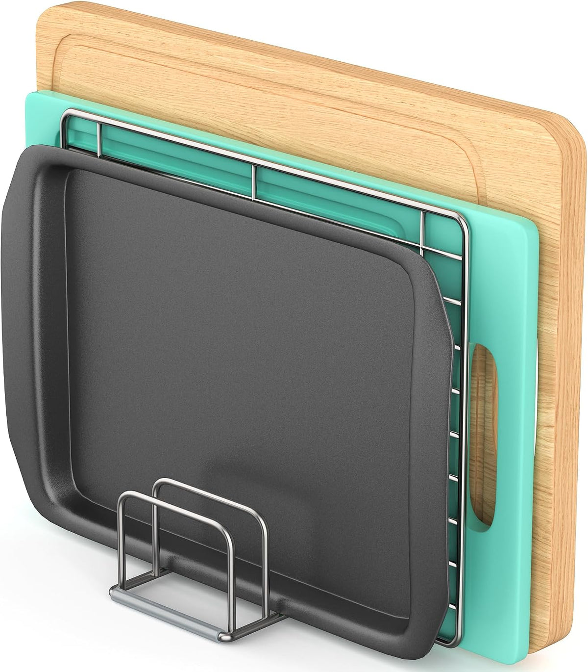 Cutting Board Organizer Holder Stand, Stainless Steel, 1PC(1.0in)