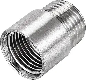 Shower Head Extension Arm Stainless Steel, 1/2 PT Male to 1/2 PT Female Thread, 30mm Length Nipple Cast Pipe Fitting Coupler for Kitchen Bathroom Faucet