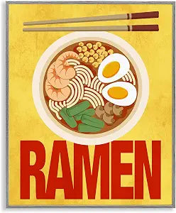 Bright Ramen Chopsticks Kitchen, 11 x 14 Inch Framed Gicle Print